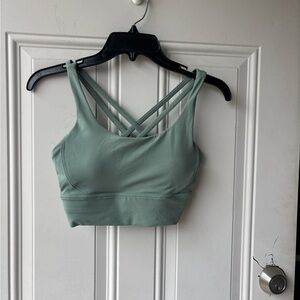 Sage Green Crisscross Strappy Sports Bra